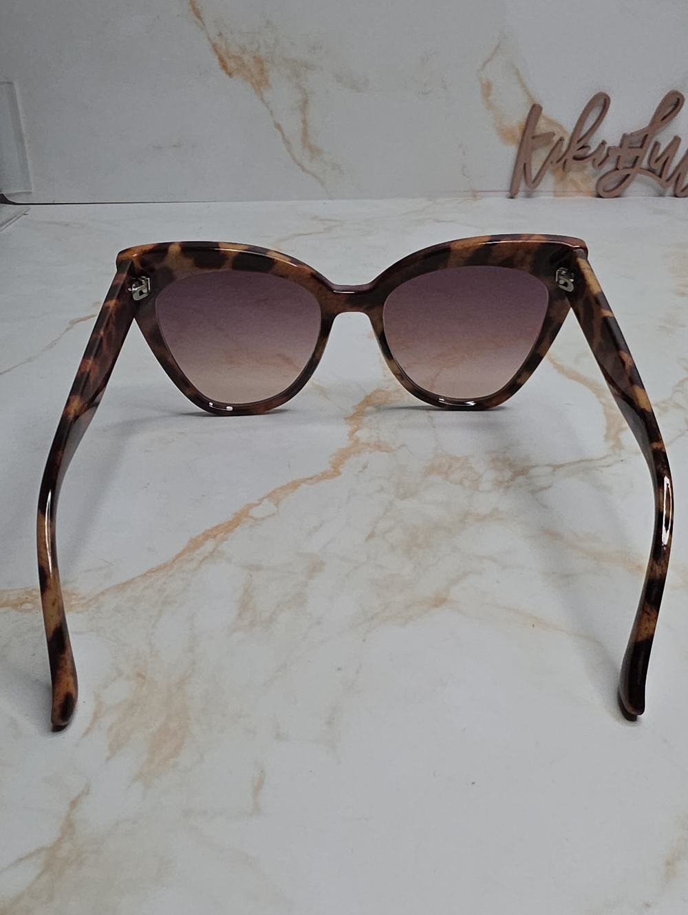 Aldo Denola Cat Tortoiseshell Cat Eye Sunglasses - Brown - Picture 5 of 7